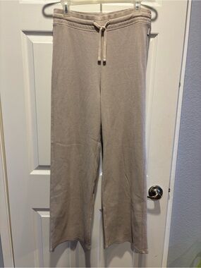 Hollister Gilly Hicks Taupe Drawstring Waffle Knit Pants
